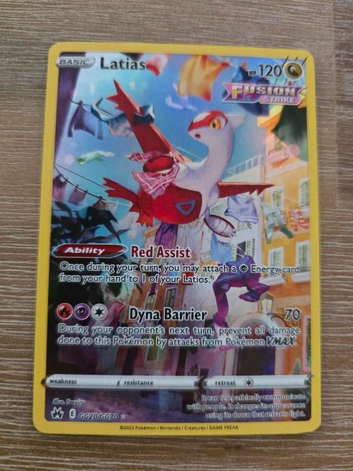 Latias GG20 CRZ pokemon kaart, Hobby en Vrije tijd, Verzamelkaartspellen | Pokémon, Nieuw, Losse kaart, Ophalen of Verzenden