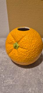 Grappig Oranje Plantenpotje, Huis en Inrichting, Woonaccessoires | Vazen, Ophalen, Geel, Aardewerk of Porselein, Zo goed als nieuw