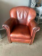 Lederen fauteuil in goede staat, Ophalen, Gebruikt, Leer, 75 tot 100 cm