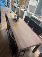 Massief teak houte tafel + 6 stoelen, Antiek en Kunst, Ophalen of Verzenden