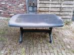Kunstof tuintafel met gat voor parasol, Ophalen, Gebruikt, Rechthoekig, Kunststof