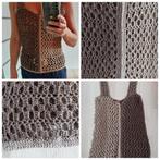 Gehaakte top, Kleding | Dames, Tops, Bruin, Ophalen of Verzenden, Zo goed als nieuw, Handgemaakt