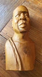 Afrikaans houtsnijwerk: buste van man (34cm), Ophalen of Verzenden