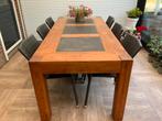 Teakhouten eettafel, Ophalen, 200 cm of meer, 50 tot 100 cm, Zo goed als nieuw