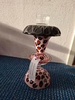 Leuke kandelaar met panterprint, Kunststof, Gebruikt, Bruin, Ophalen of Verzenden