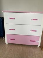 Commode met 3 lades - Roze en Wit, Gebruikt, Minder dan 75 cm, Minder dan 50 cm, Commode
