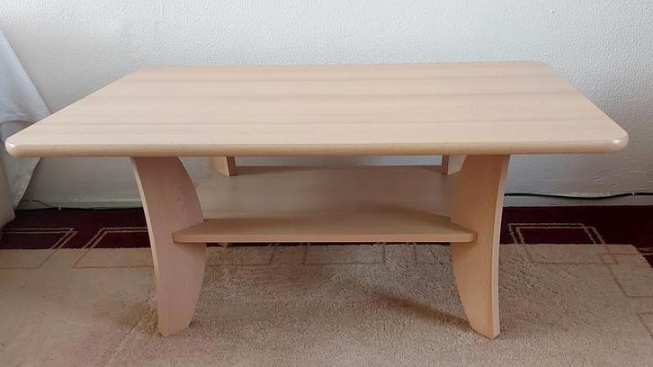 Blank eiken salontafel, Huis en Inrichting, Tafels | Salontafels, Gebruikt, Minder dan 50 cm, 50 tot 100 cm, 100 tot 150 cm, Rechthoekig