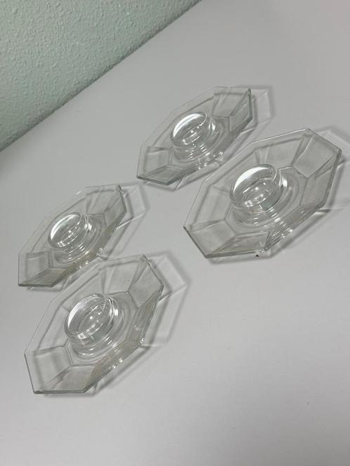 4 vintage glas glazen Octime-ei eierdopjes Luminarc France, Antiek en Kunst, Antiek | Servies los, Ophalen of Verzenden