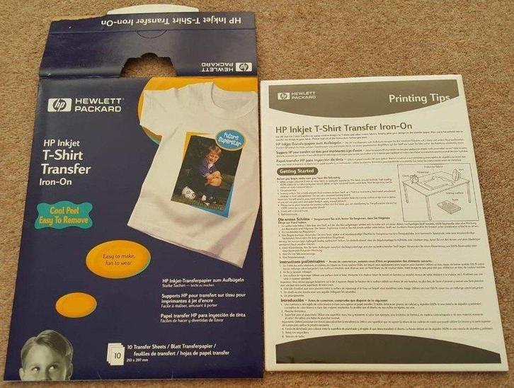 HP T-Shirt Transferpapier Iron-On Inkjet - textiel bedrukken, Audio, Tv en Foto, Fotografie | Fotopapier, Nieuw, Ophalen