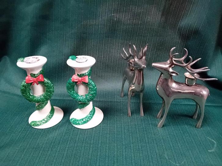 Kandelaars 3 x 2., Antiek en Kunst, Antiek | Kandelaars, Koper of Brons, Ophalen of Verzenden