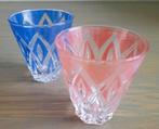 2 vintage harlekijnkristal borrelglaasjes, Antiek en Kunst, Ophalen of Verzenden