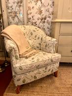 Landelijke fauteuil groen beige crème bloem nieuw nieuw, Ophalen of Verzenden