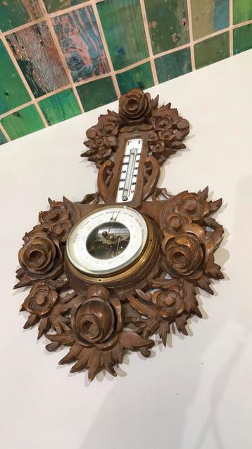 Mooie antieke barometer/thermometer  beschikbaar voor biedingen