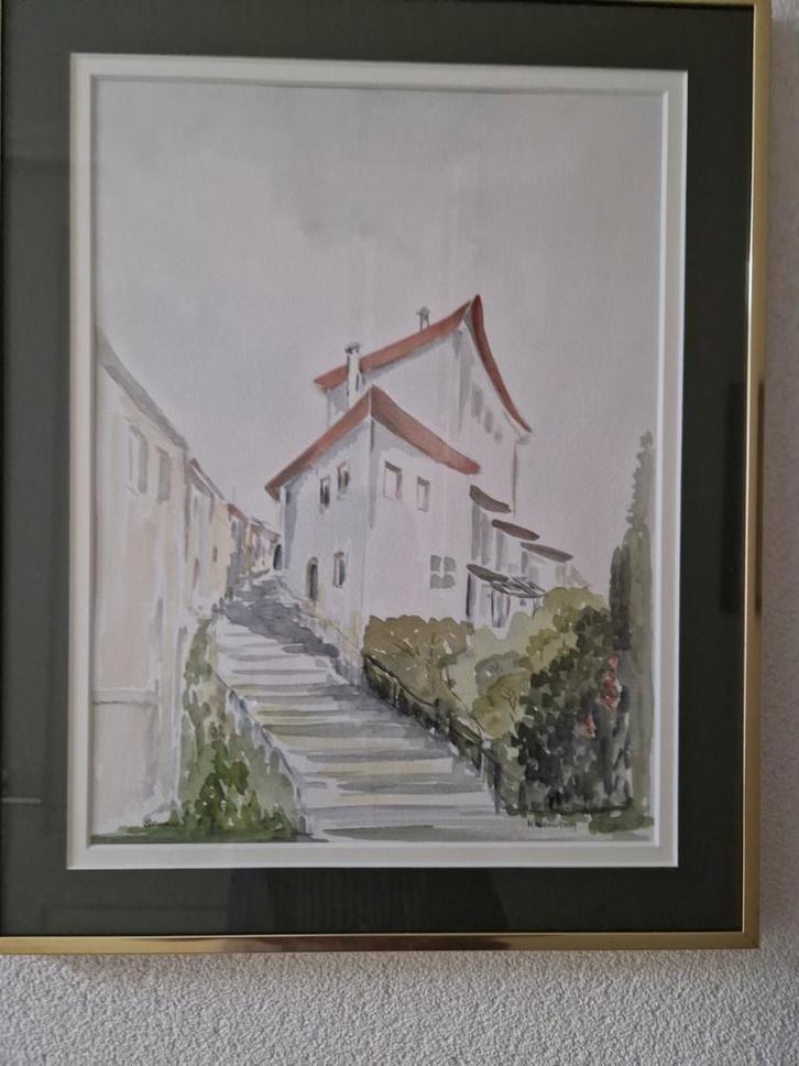 Aquarel Schilderij - Diverse Motieven, Antiek en Kunst, Kunst | Schilderijen | Klassiek, Ophalen of Verzenden