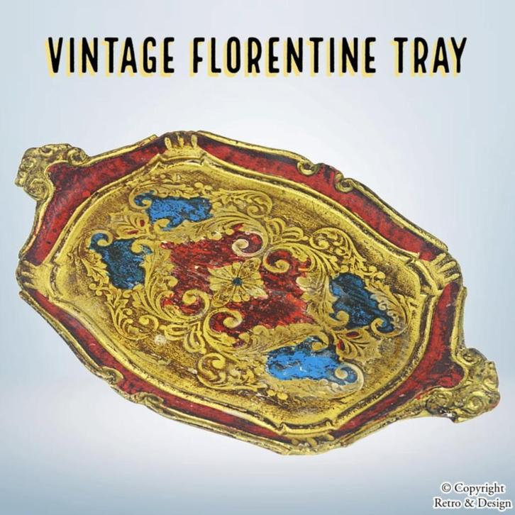 Elegantie uit Florence: Vintage Florentijnse Dienblad, Huis en Inrichting, Woonaccessoires | Overige, Gebruikt, Verzenden