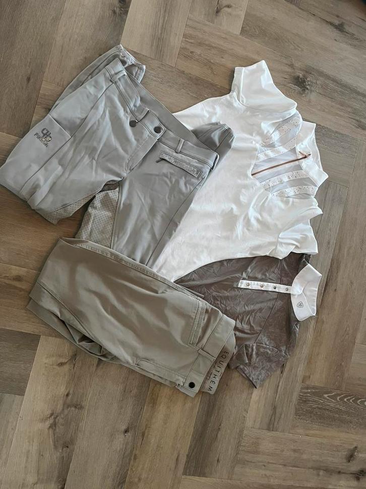 Set rijbroeken en westrijdshirts maat 40 /M / L, Dieren en Toebehoren, Paardrijkleding, Gebruikt, Dames, Overige typen, Dressuur