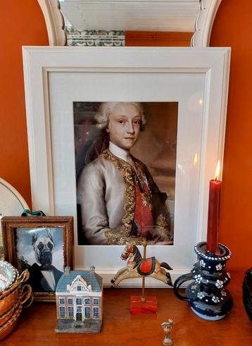 Portret Adellijke Jongeman in Passepartout  beschikbaar voor biedingen