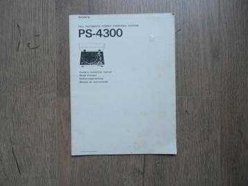 Sony  PS-4300  gebruikers handleiding 