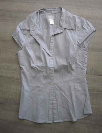 H&M blouse maat 34 wit/lichtgrijs streepje beschikbaar voor biedingen