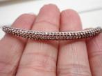 Zilveren verstelbare armband met roze steentjes nr.1724, Verzenden, Zo goed als nieuw, Zilver, Zilver