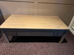 Mooie massief eiken houten salontafel met lades nieuwstaat, Ophalen, 100 tot 150 cm, Eikenhout, 50 tot 100 cm