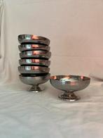 Vintage Franse RVS ijscoupes | inox | set van 7, Ophalen, Overige materialen, Overige stijlen, Overige typen