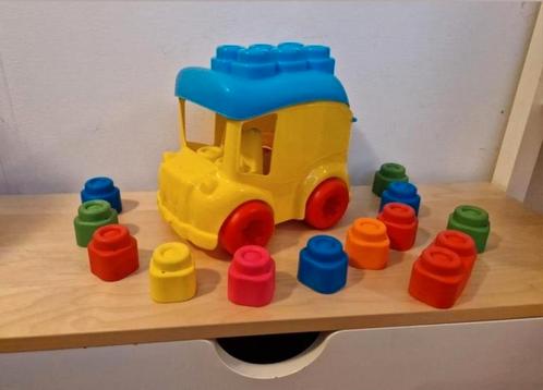 Clementoni Schoolbus met Clemmy rubberen blokken., Kinderen en Baby's, Speelgoed | Babyspeelgoed, Zo goed als nieuw, Overige typen