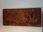 Houtsnijwerk Paneel met gedetailleerde voorstelling, Antiek en Kunst, Ophalen