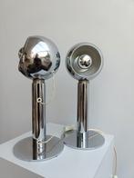 Gecchelin Space Age tafellampen, Huis en Inrichting, Lampen | Tafellampen, Ophalen, Gebruikt, Minder dan 50 cm, Metaal