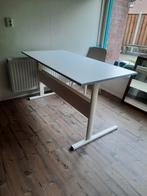Wit bureau met verstelbare plank - 140cm, Huis en Inrichting, Tafels | Eettafels, Ophalen, Gebruikt, 100 tot 150 cm, 50 tot 100 cm