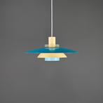 Geel en blauwe lamp, Scandinavisch design, Deense hanglamp, Ophalen of Verzenden, Zo goed als nieuw, Metaal, Deens design