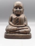 Thaise brons monnik Luang Por To beeld met inscriptie 17,5cm, Verzamelen, Religie, Ophalen of Verzenden, Zo goed als nieuw, Beeld(je)