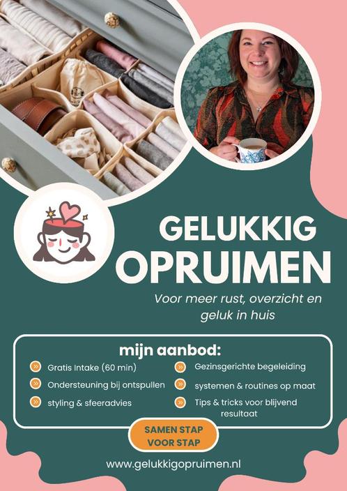 Hulp bij opruimen in huis | Gelukkig Opruimen –regio Huissen, Diensten en Vakmensen, Dieren | Overige | Verzorging, Oppas en Les