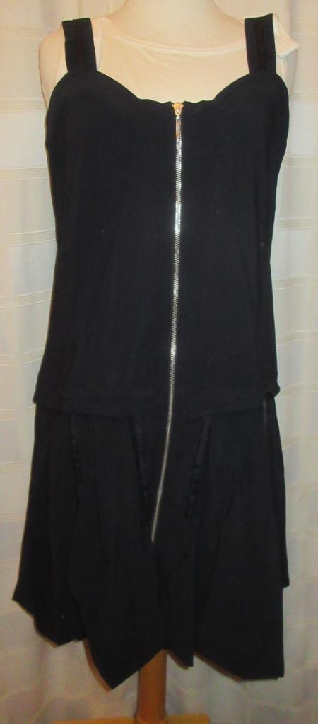 Zwarte stoere of feestelijke jurk JUSTB maat XL A21, Kleding | Dames, Jurken, Zo goed als nieuw, Maat 42/44 (L), Zwart, Knielengte