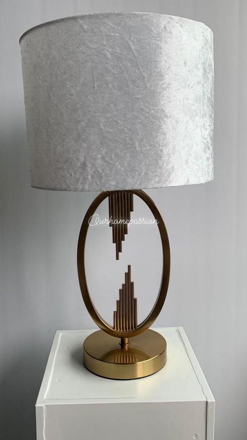 TAFELLAMP RINGLAMP GOUD & ZILVER INC VELVET KAP ERIC KUSTER, Huis en Inrichting, Lampen | Tafellampen, Nieuw, 75 cm of meer, Ophalen of Verzenden