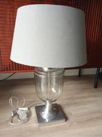 Loberon tafellamp, Combinatie Glas-Stof en staal., Ophalen of Verzenden, Zo goed als nieuw, Glas, Minder dan 50 cm