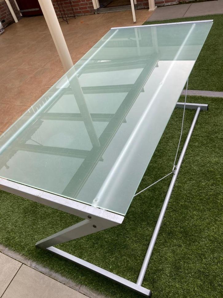 Glazen tafel, Huis en Inrichting, Tafels | Salontafels, Gebruikt, 50 tot 75 cm, 50 tot 100 cm, 150 tot 200 cm, Rechthoekig, Glas
