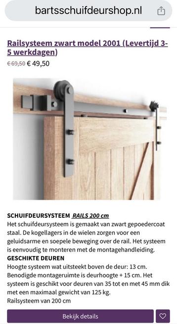 Railsysteem schuifdeur beschikbaar voor biedingen