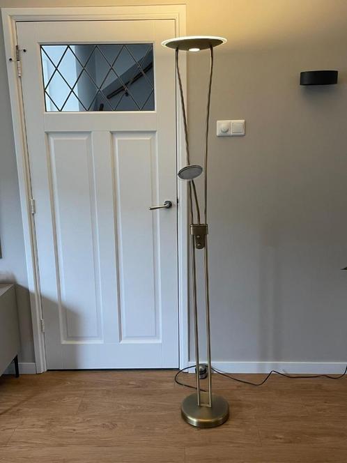 LED Vloerlamp met leeslamp kleur brons, Huis en Inrichting, Lampen | Vloerlampen, Zo goed als nieuw, 150 tot 200 cm, Metaal, Ophalen