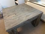 Robuuste Wagonhouten Salontafel 85x85, Ophalen, Gebruikt, Vierkant, 50 tot 100 cm
