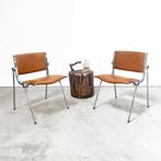 Vintage Italiaanse Vaghi 601 Linea Uno Arch stoel fauteuil., Ophalen, Gebruikt, The haystack, Leer