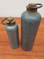 Antieke Warmwaterkruiken set met Koperen Dop, Ophalen of Verzenden
