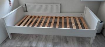 Woood Eenpersoonsbed Whitewash + Lattenbodem beschikbaar voor biedingen
