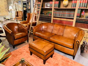 NIEUW & TWEEDEHANDSE SCHAPENLEREN BANK FAUTEUIL SCHAAPSLEDER beschikbaar voor biedingen