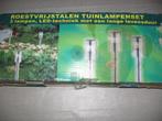 Roestvrij stalen tuinlampen set. 3 lampen, Ophalen, Minder dan 50 watt, Overige typen, Nieuw