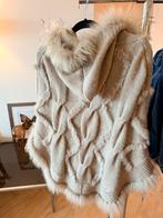 Ponch kasjmier bont capuchon maat s/m/36/38/40, Ophalen of Verzenden, Zo goed als nieuw, Maat 38/40 (M), Bruin