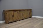 Stoer teak dressoir XXL 240 cm, Nieuw, 25 tot 50 cm, 200 cm of meer, Ophalen of Verzenden