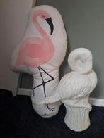 Decoratie: kunststof flamingo en sierkussen Jollein, Kinderen en Baby's, Kinderkamer | Inrichting en Decoratie, Ophalen, Gebruikt