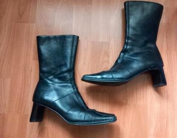 zwarte leren enkellaars mt 36 Ehv5655 geldrop  beschikbaar voor biedingen