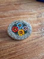 Prachtige vintage broche Italie micromozaïek micro mozaïek, Sieraden, Tassen en Uiterlijk, Broches, Ophalen of Verzenden, Zo goed als nieuw
